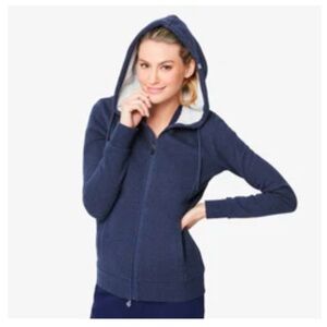 FIGS Women’s Essential Hoodie Jacket 2.0 Size Small Heather Navy Color
